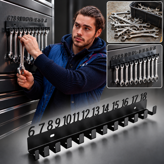 Metal Wrench Storage Rack | Professional Organization in Seconds — Holds 18 Wrenches Securely