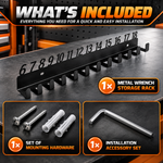 Metal Wrench Storage Rack | Professional Organization in Seconds — Holds 18 Wrenches Securely