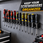 Screwdriver Organizer Tool | A Tidy Tool Wall in Minutes — Holds 14 Screwdrivers Securely