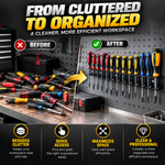 Screwdriver Organizer Tool | A Tidy Tool Wall in Minutes — Holds 14 Screwdrivers Securely