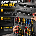 Screwdriver Organizer Tool | A Tidy Tool Wall in Minutes — Holds 14 Screwdrivers Securely